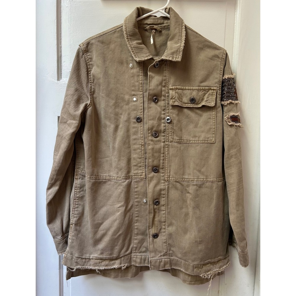 Free People Utility Oversized Military Jacket Shacket Size Small - Picture 5 of 13
